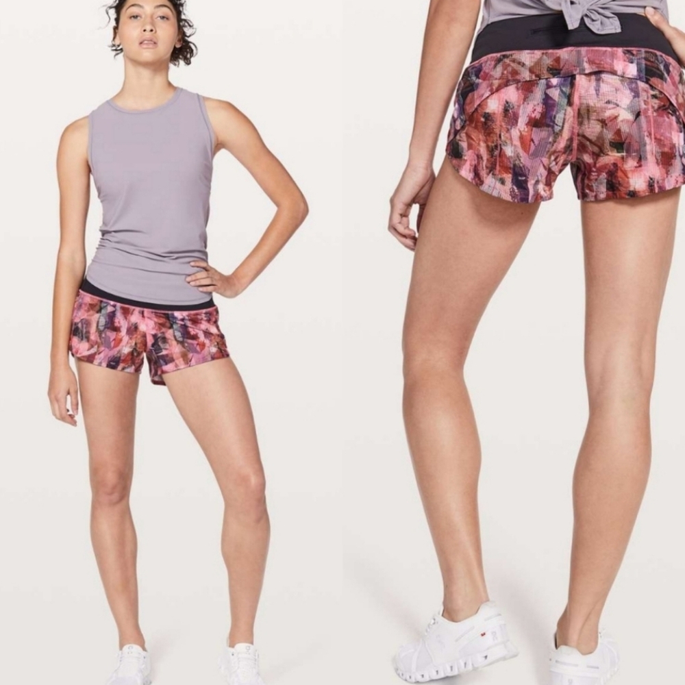 Lululemon Sun Dazed Fushia Pink Speed Up Workout Shorts Ladies Size 6